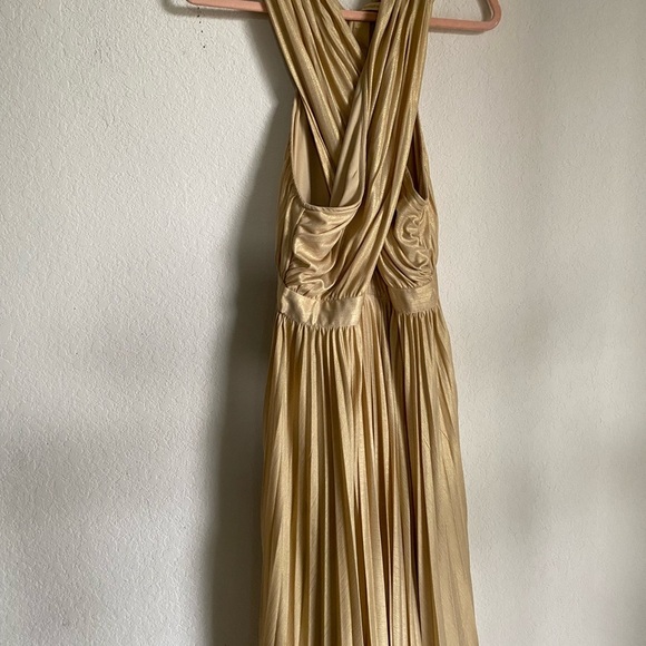 SOLD! Anthropologie Verb by Pallavi Singhee Pleated Elegant HalterDress Size 16P - Picture 3 of 12